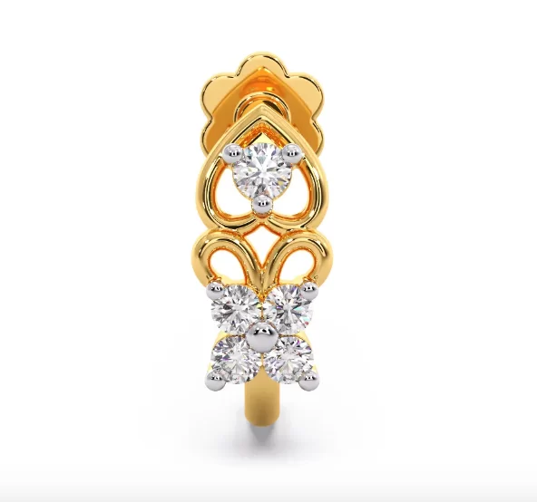 Filigree Heart Diamond Nose pin