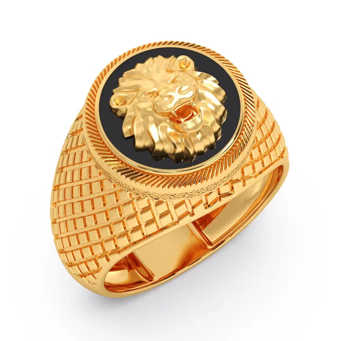 Men's Gold Ring Lion Face