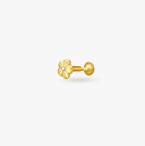 Charming Gold Nose Pin for the Indian Bride