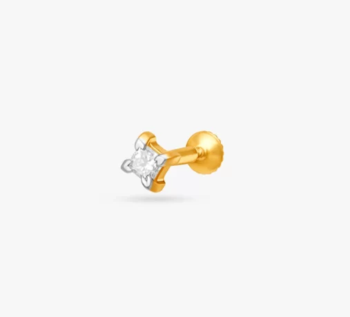 Striking Geometric Diamond Nose Pin